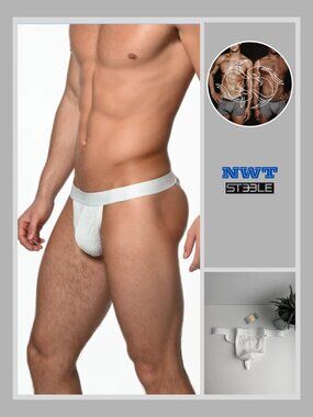 ST33LE - White Nylon Elastane Power Mesh Y-thong (L)